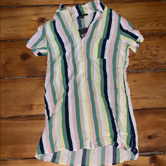 Striped Button down dress with collar - Picture 1 of 1